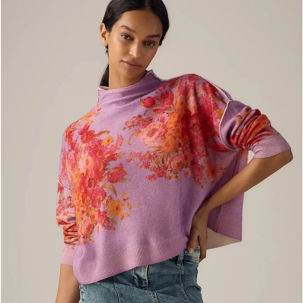 NWT The Alani Cashmere Mock-Neck Sweater by Pilcro - Picture 8 of 14